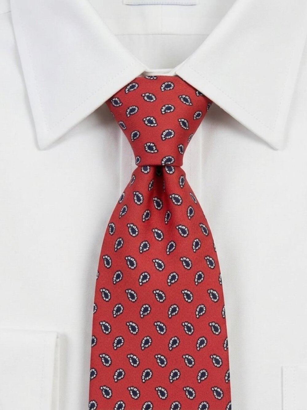 Brooks Brothers Men's Red Paisley Silk Necktie Classic Business Formal 58x3.25"